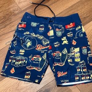 Volcom Stone • Navy Graphic Swim Shorts (31)